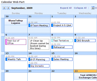 Calendar Web Part