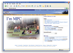 Screen Shot of Monterey Peninsula College Web Site