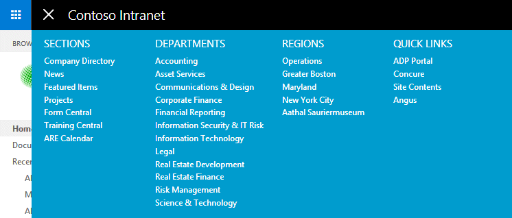 SharePoint Mega Menu