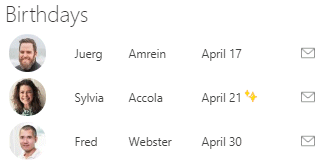 Sharepoint 2019 Modern Birthday and Anniversaries Web Part