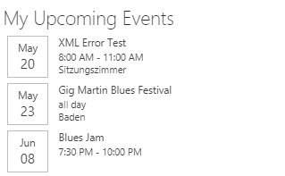 Sharepoint 2019 Modern Exchange Upcoming Events Web Part