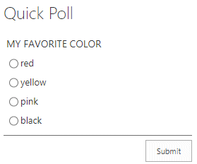 Sharepoint 2019 Modern Quick Poll Web Part