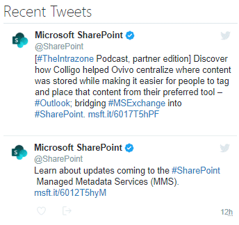 Sharepoint 2019 Modern Twitter Web Part