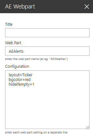 Web Part Configuration