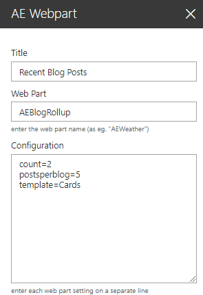 Web Part Configuration