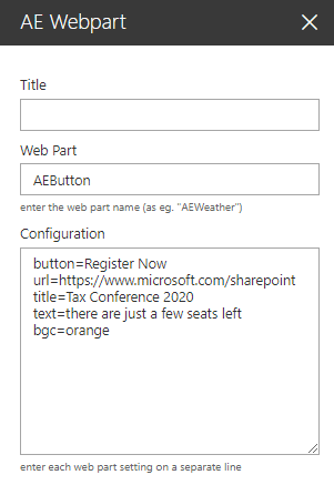 Web Part Configuration