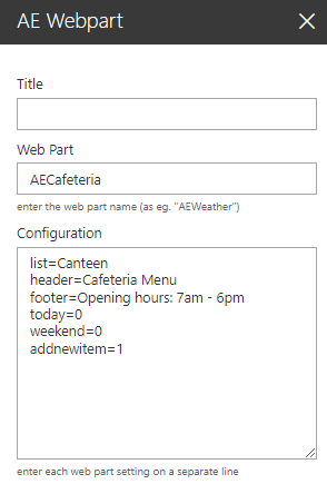 Web Part Configuration