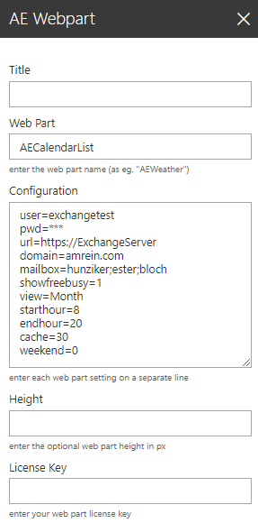 Web Part Configuration