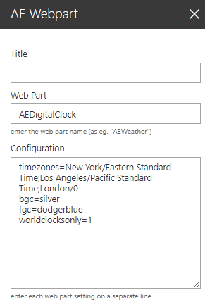 Web Part Configuration