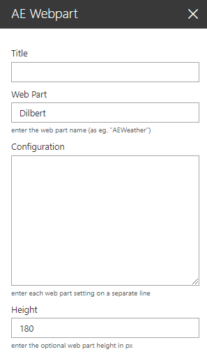 Web Part Configuration