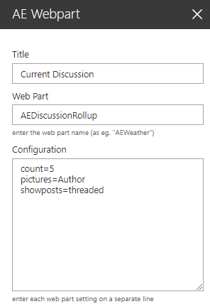 Web Part Configuration