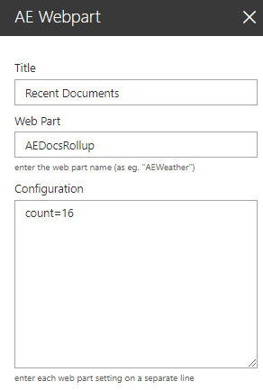 Web Part Configuration