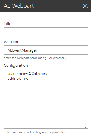 Web Part Configuration