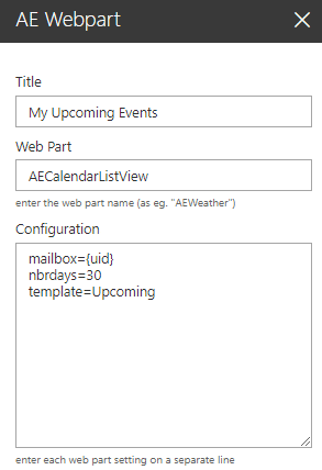 Web Part Configuration