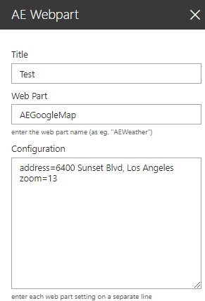 Web Part Configuration