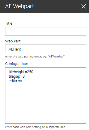 Web Part Configuration