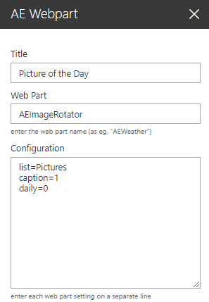 Web Part Configuration