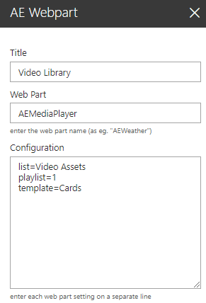 Web Part Configuration