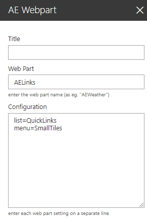 Web Part Configuration