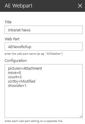 Web Part Configuration