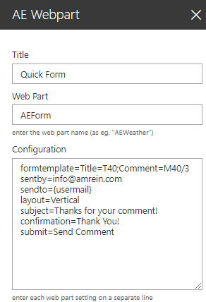 Web Part Configuration