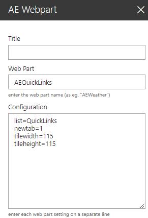 Web Part Configuration