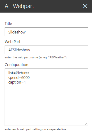 Web Part Configuration