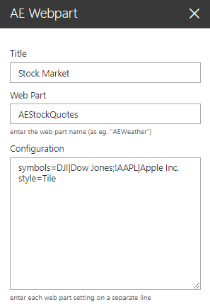 Web Part Configuration