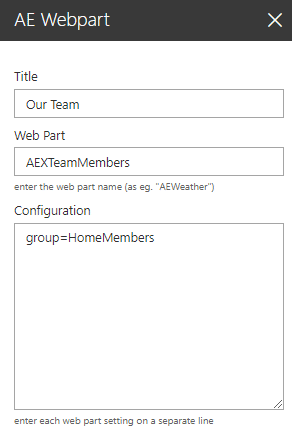 Web Part Configuration