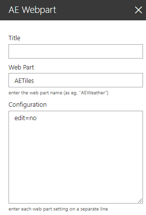 Web Part Configuration