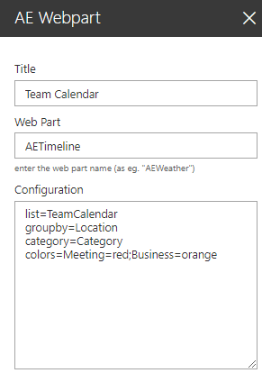 Web Part Configuration