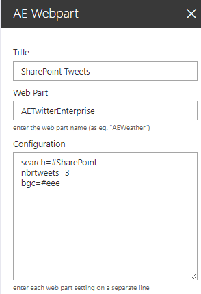 Web Part Configuration