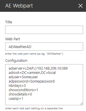 Web Part Configuration