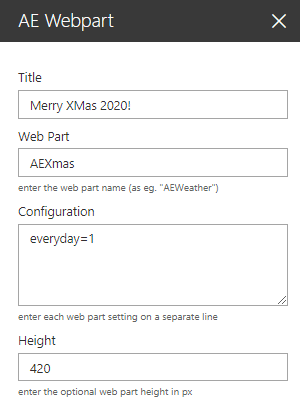 Web Part Configuration