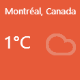 Weather Tile displaying the current weather