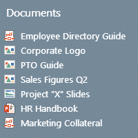 List Items Tile displaying documents from a Sharepoint document library