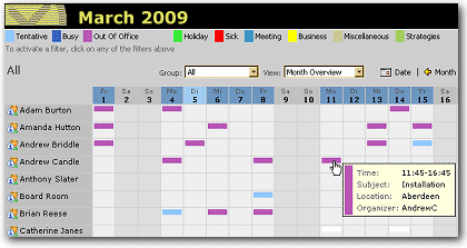 Agenda/X Month View