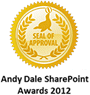 Winner in the Andy Dale SharePoint Awards 2010