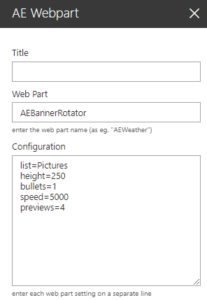 Web Part Configuration